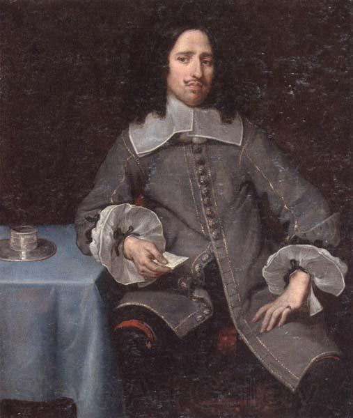 unknow artist Portrait of a gentleman,three-quarter length,standing beside a table